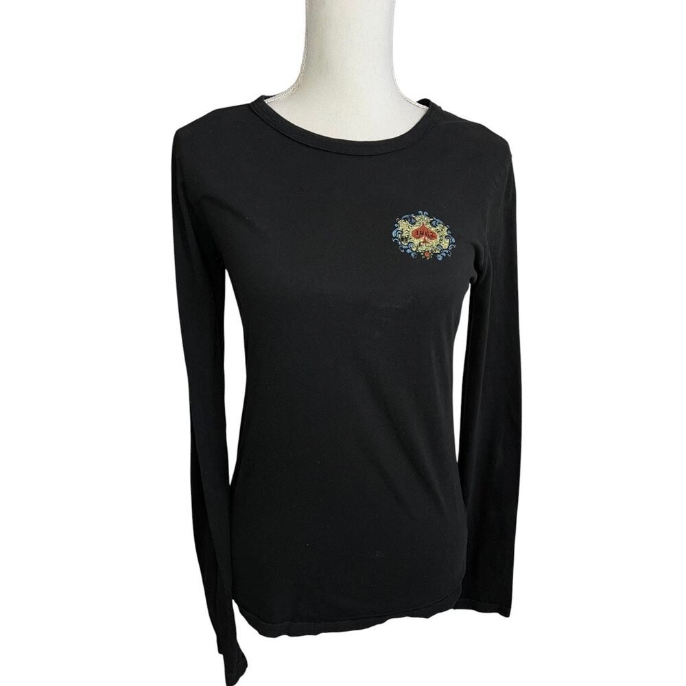 Polo by Ralph Lauren Black Long Sleeve Crewneck shirt Thailand Y2K boho small